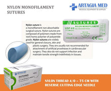 12 Pack of Suture Threads with Needles for Practice | for Practicing Sutures by Doctors, Medical Students, Veterinarians | Nylon 4/0 Suture Threads - for Practice and Educational Use Only